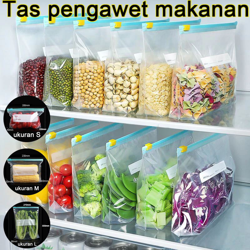 Plastik Ziplock Pouch reusable fresh bag kantong kulkas penyimpanan makanan